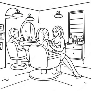 Cute Hair Salon Scene Coloring Page 53227-44256