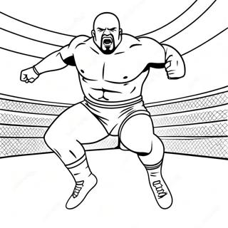 Editable Wwe Wrestler Jumping On Opponent Coloring Page 53237-44267