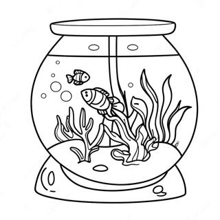 Colorful Fish Tank Scene Coloring Page 53258-44261