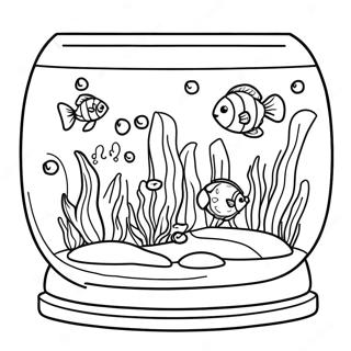 Colorful Fish Tank Scene Coloring Page 53258-44263