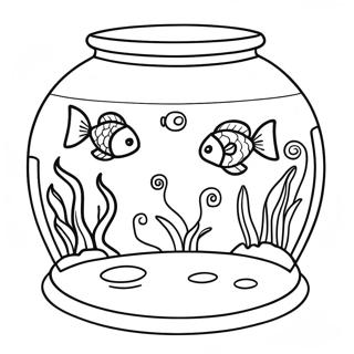 Colorful Fish Tank Scene Coloring Page 53258-44264