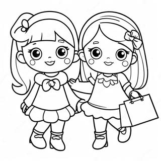 Cute Shoppies Shopping Together Coloring Page 53268-44285