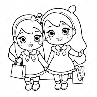 Cute Shoppies Shopping Together Coloring Page 53268-44288