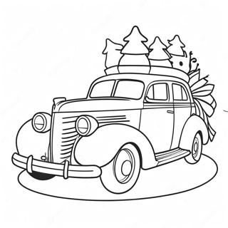 Festive Christmas Car Coloring Page 53278-44278