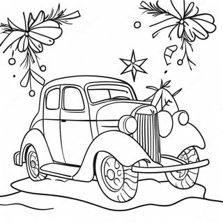 Festive Christmas Car Coloring Page 53278-44279