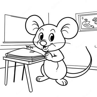 Adventurous Mouse In Classroom Coloring Page 53288-44289