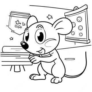 Adventurous Mouse In Classroom Coloring Page 53288-44290