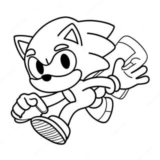 Sonic Running Fast Coloring Page 53308-44305