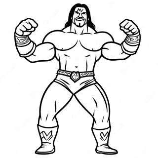 Dynamic Wwe Wrestler Silhouette Coloring Page 53328-44326