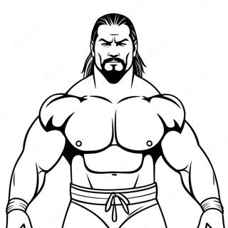 Dynamic Wwe Wrestler Silhouette Coloring Page 53328-44327