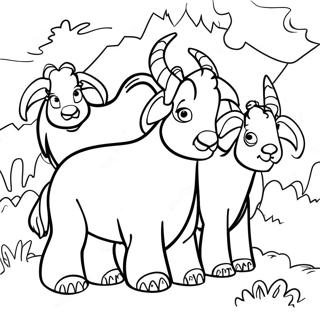 Three Billy Goats Gruff Coloring Page 53337-44334