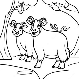 Three Billy Goats Gruff Coloring Page 53337-44335