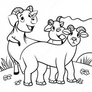 Three Billy Goats Gruff Coloring Page 53337-44336