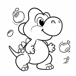 Yoshi With Colorful Eggs Coloring Page 53358-44349