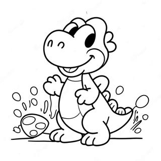 Yoshi With Colorful Eggs Coloring Page 53358-44351