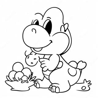 Yoshi With Colorful Eggs Coloring Page 53358-44352