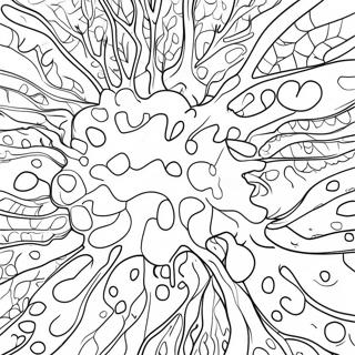 Colorful Brain Neurons Coloring Page 53368-44369