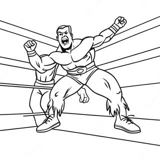 Wwe Wrestler Jumping On Opponent Coloring Page 53418-44388