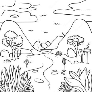 Dreamlike Landscape Surrealism Coloring Page 53439-44402