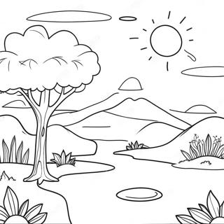 Dreamlike Landscape Surrealism Coloring Page 53439-44403