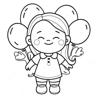 Adley With Colorful Balloons Coloring Page 5343-4277