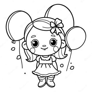 Adley With Colorful Balloons Coloring Page 5343-4278