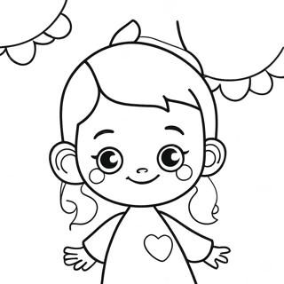 Adley With Colorful Balloons Coloring Page 5343-4279