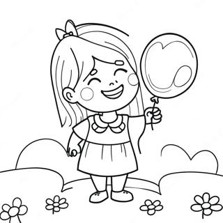 Adley With Colorful Balloons Coloring Page 5343-4280