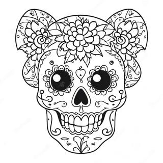 Animal Dia De Los Muertos Coloring Page 53468-44407