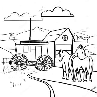 Amish Farm Scene Coloring Page 53488-44430