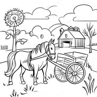 Amish Farm Scene Coloring Page 53488-44581