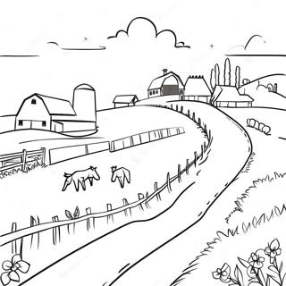 Amish Farm Scene Coloring Page 53488-44583