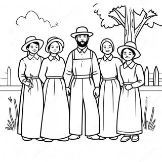 Amish Family Gathering Coloring Page 53489-44437