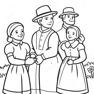 Amish Family Gathering Coloring Page 53489-44439