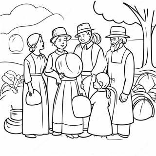 Amish Family Gathering Coloring Page 53489-44440