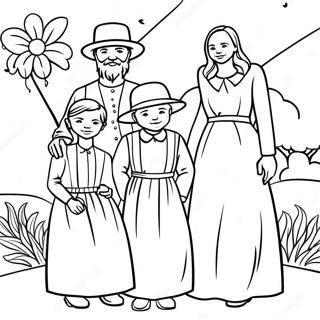 Amish Family Gathering Coloring Page 53489-44591