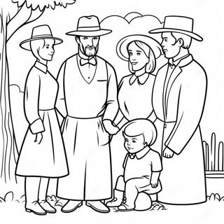 Amish Family Gathering Coloring Page 53489-44592