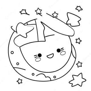 Shining Moon And Twinkling Stars Coloring Page 53509-44455