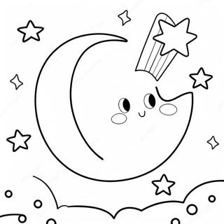 Shining Moon And Twinkling Stars Coloring Page 53509-44456