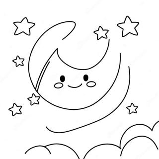 Shining Moon And Twinkling Stars Coloring Page 53509-44602