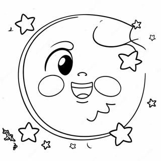 Shining Moon And Twinkling Stars Coloring Page 53509-44603