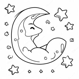 Shining Moon And Twinkling Stars Coloring Page 53509-44604