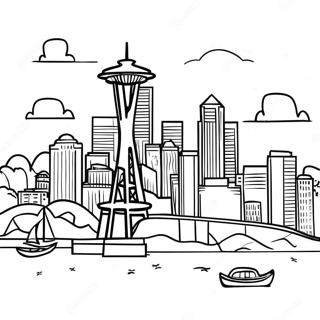 Seattle Skyline Coloring Page 53528-44478