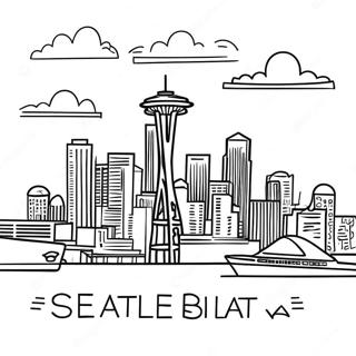 Seattle Skyline Coloring Page 53528-44479