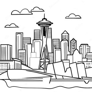 Seattle Skyline Coloring Page 53528-44480