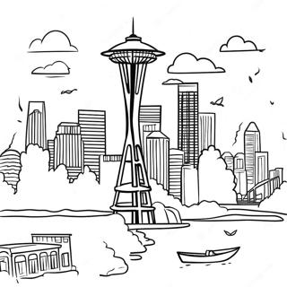 Seattle Skyline Coloring Page 53528-44621