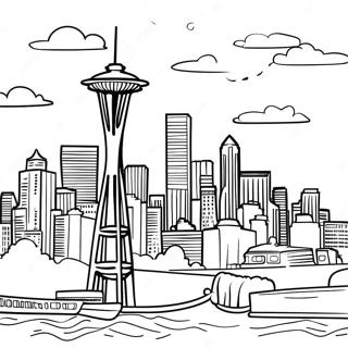 Seattle Skyline Coloring Page 53528-44622