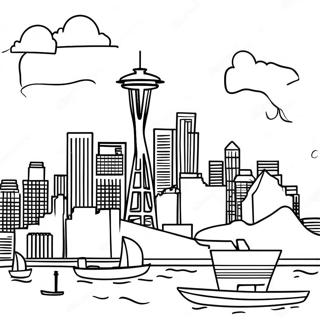 Seattle Skyline Coloring Page 53528-44624