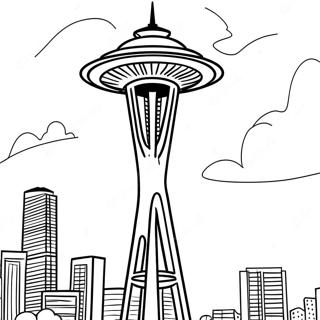 Seattle Space Needle Coloring Page 53529-44474