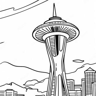 Seattle Space Needle Coloring Page 53529-44475